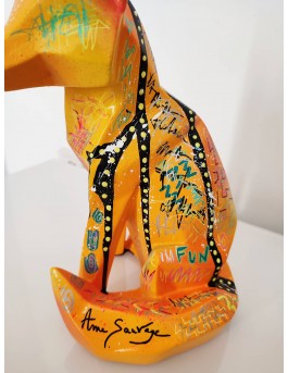 Unique fox sculpture with colourful contemporary design 