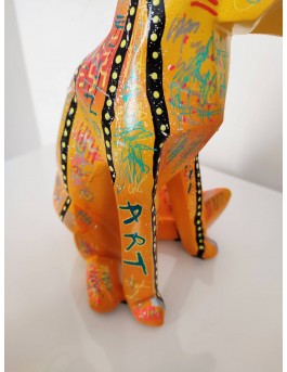Modern pop art fox statue with vibrant colours 