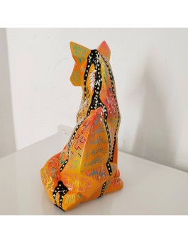 Modern fox sculpture with vibrant pop art design 