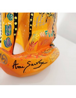 Colourful fox statue with contemporary pop art style 