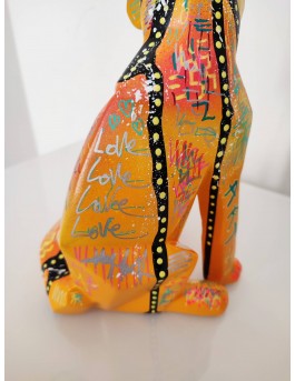 Colourful contemporary fox sculpture for interior design 