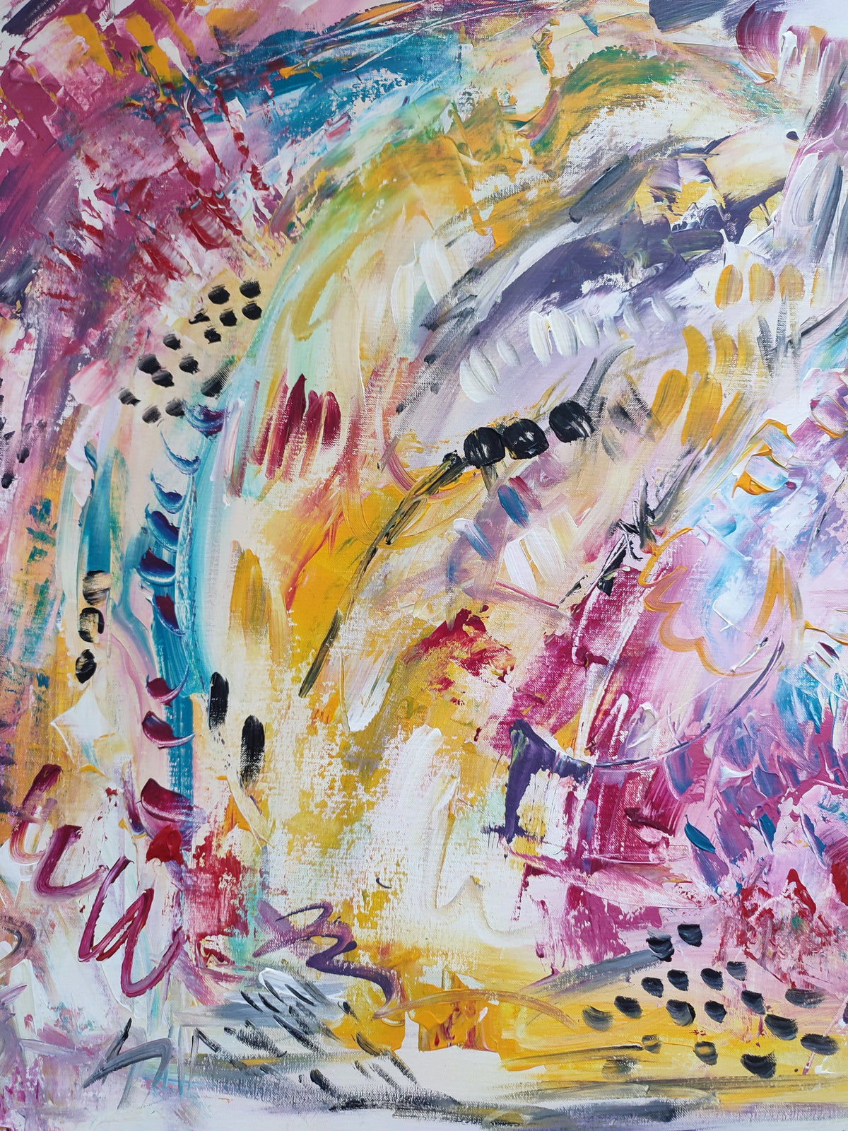 tableau abstrait colore acrylique
