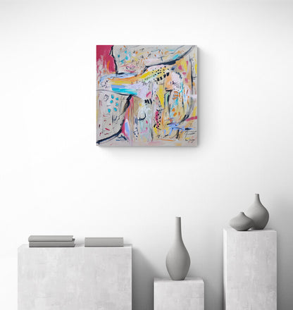 Les joies de la recherche – brown abstract painting on 3D canvas