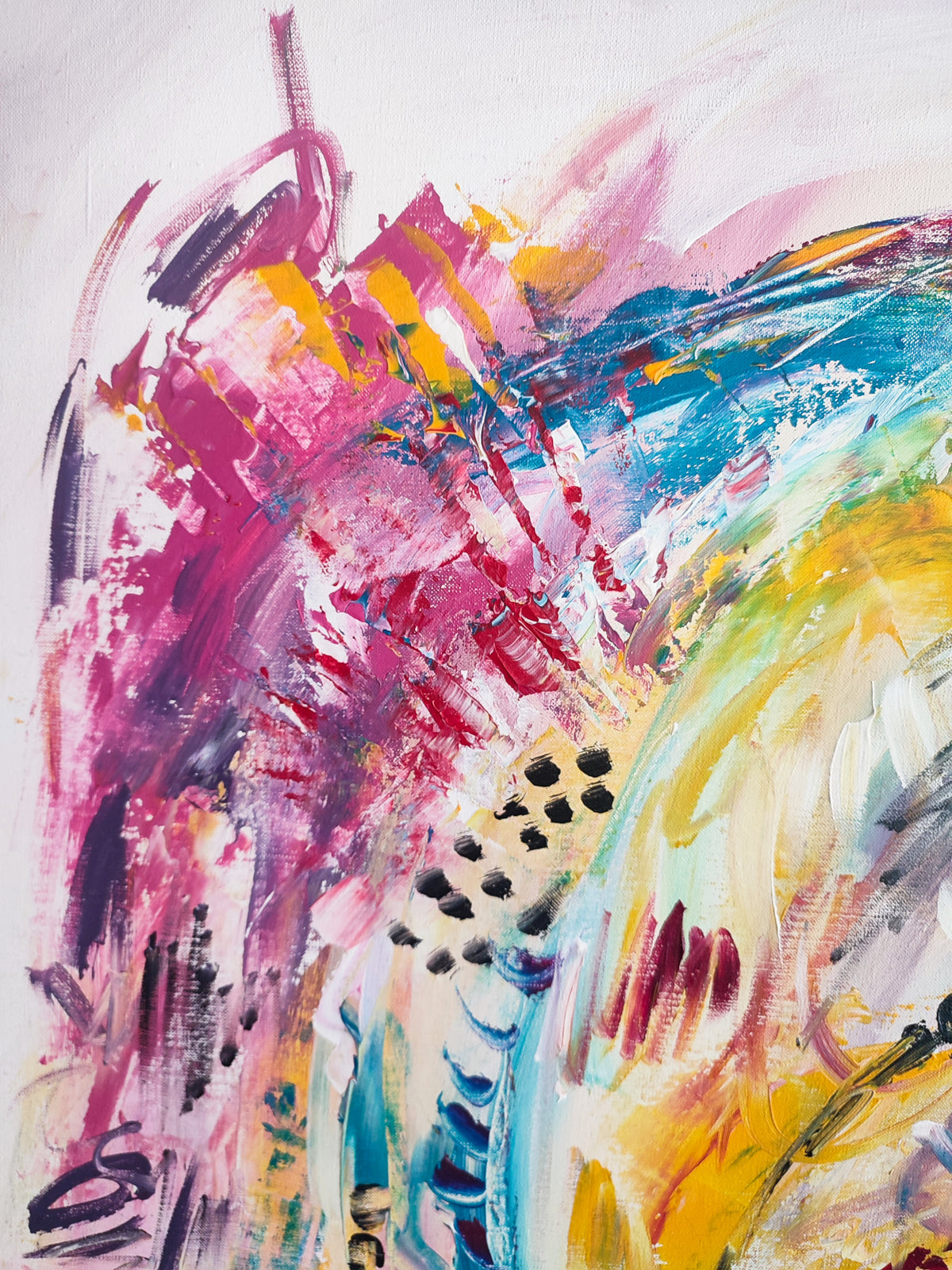 Rêve mouvementé – colourful modern abstract painting