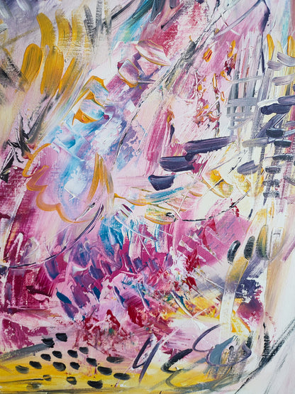 Rêve mouvementé – colourful modern abstract painting