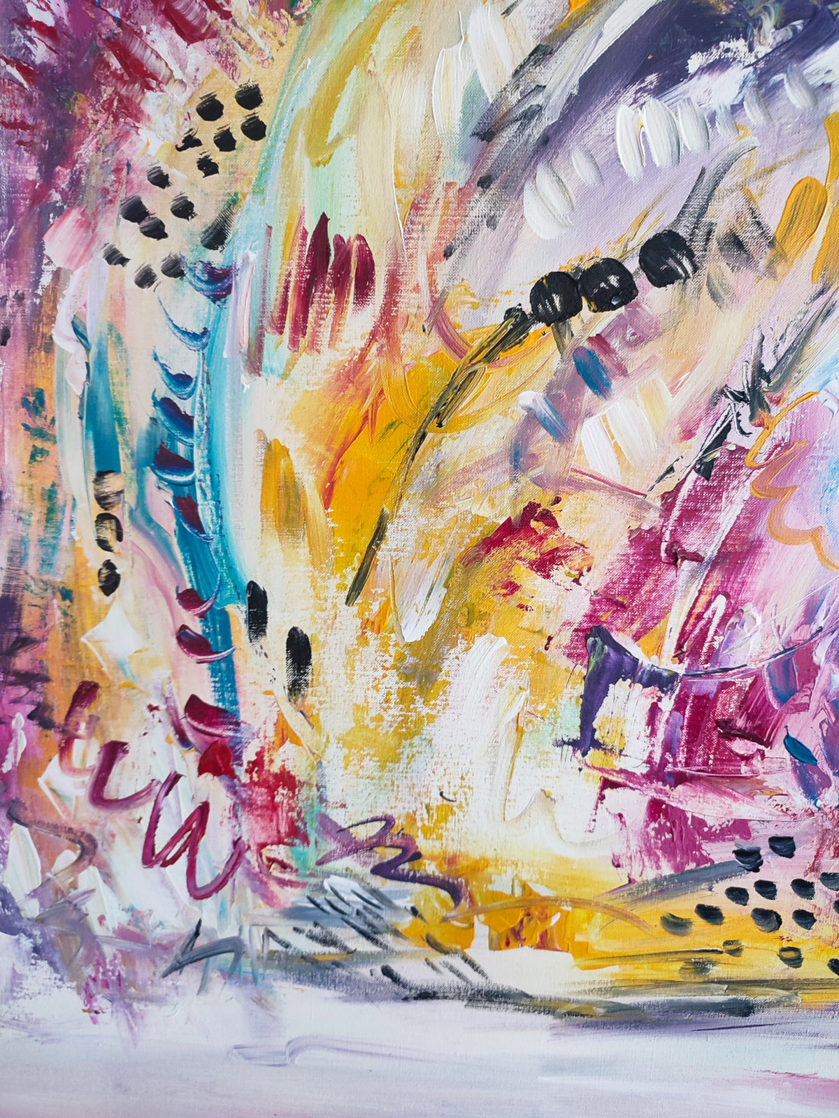 Rêve mouvementé – colourful modern abstract painting