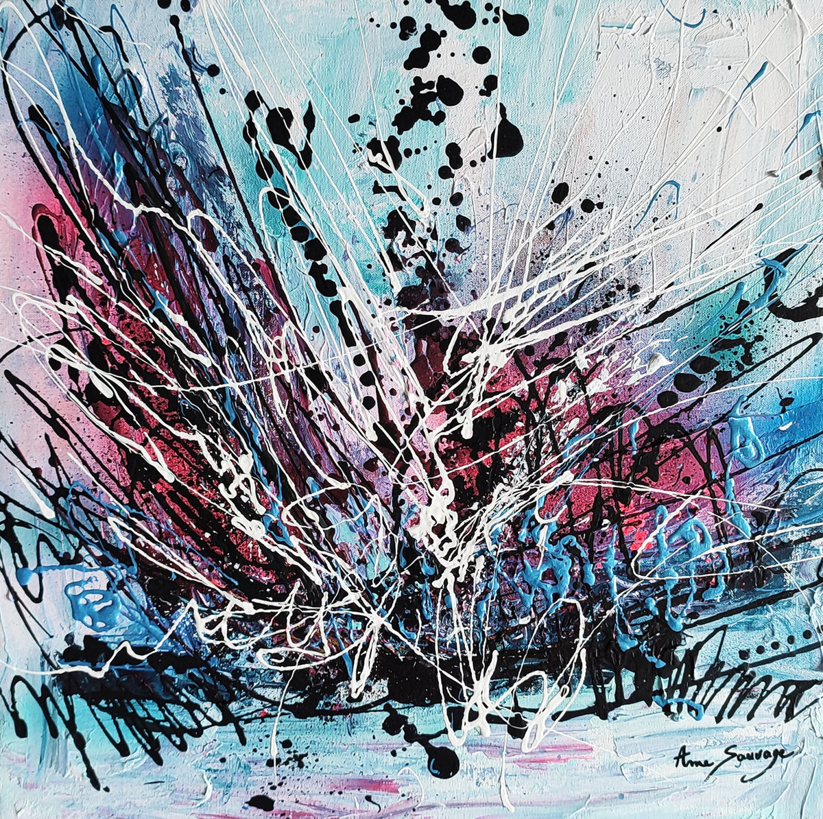 Expressionist abstract painting by French contemporary artist
