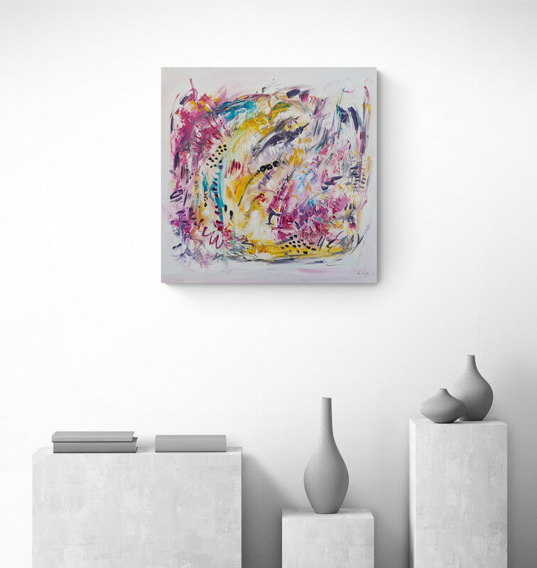 tableau abstrait multicolore