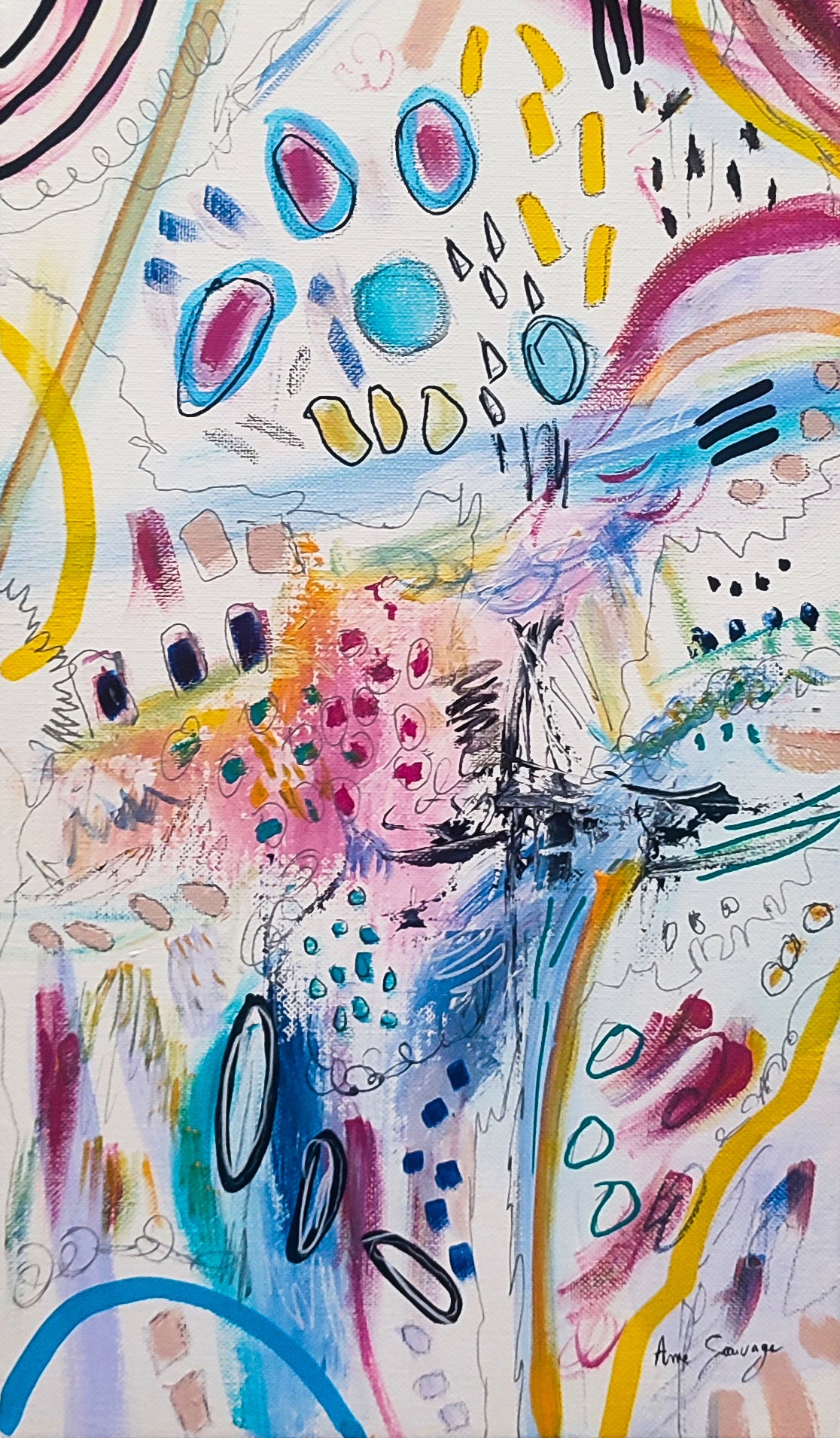La fête arc-en-ciel - Colourful abstract painting
