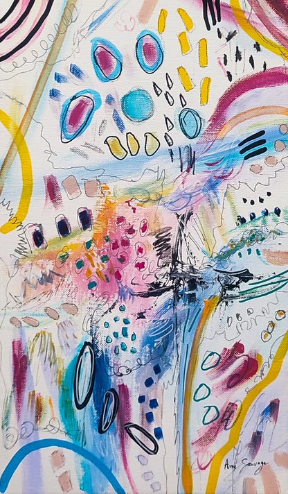 La fête arc-en-ciel - Colourful abstract painting