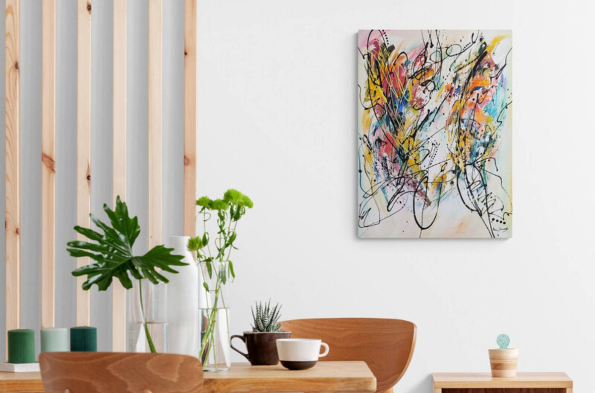 Vertical colorful abstract painting