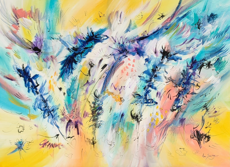 Yellow-abstract-painting