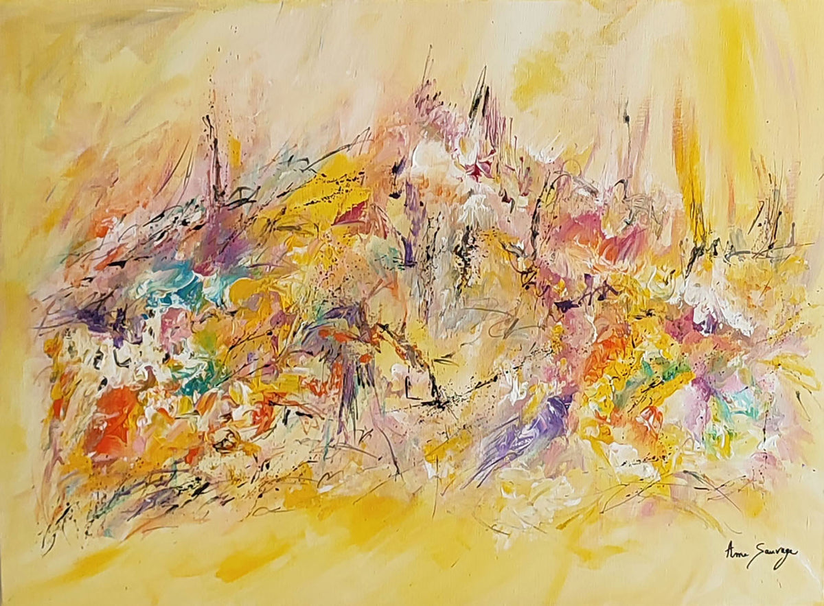 Yellow abstract painting