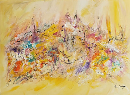 Yellow abstract painting